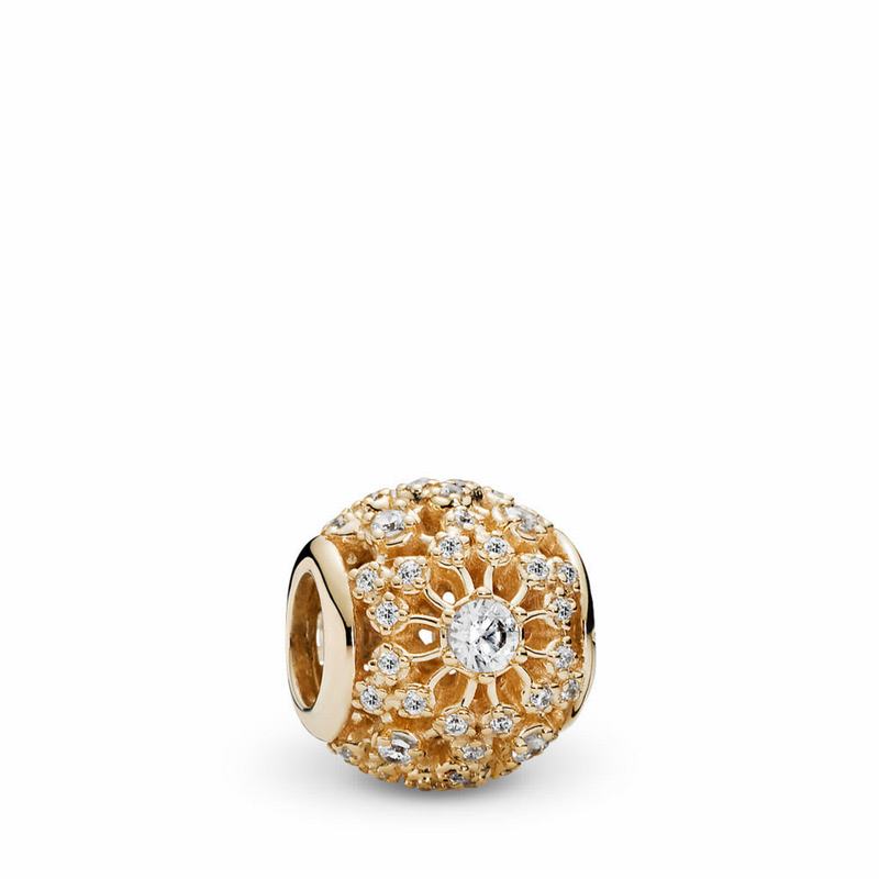 Pandora Inner Radiance Charm Ireland - Yellow Gold 14 K/Cubic Zirconia - 015482SIB